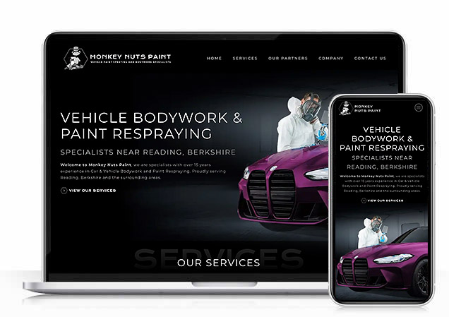 Website design - Monkey Nuts Paint visual