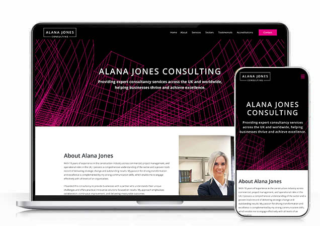 Website design - Alana Jones Consulting visual